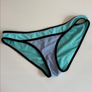Aqua and Black Bikini Bottom